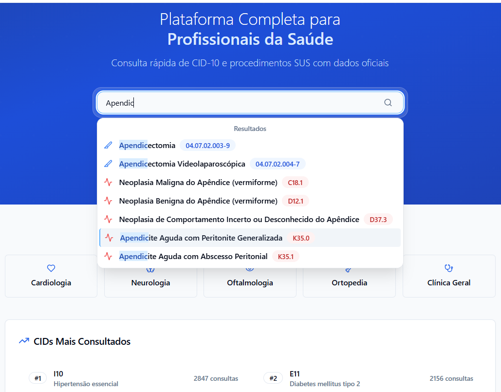 Recursos do Doutor CID - Funcionalidades da plataforma